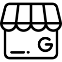 Shopfront icon with a Google G logo representing professional Google Business Profile setup and management